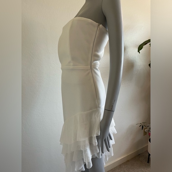 UPDATE: SOLD! white asymmetric ruffle midi dress - Picture 10 of 10